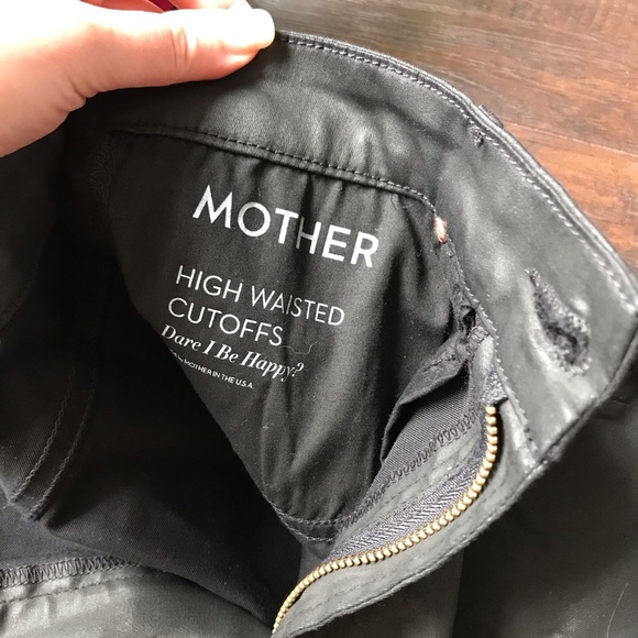 MOTHER Highwaisted cutoff short in Dare I be Happy - Picture 3 of 13